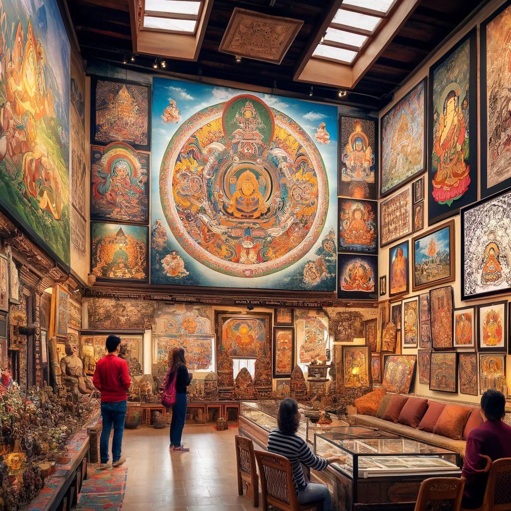 Gallery of thangka and mandala paintings in Kathmandu
