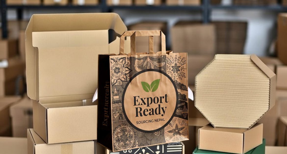 Export-ready eco-friendly recycled cardboard and corrugated packaging from Nepal for sustainable global shipments