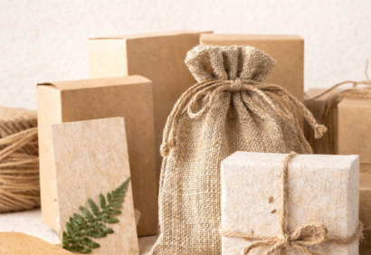 Sustainable packaging products from Nepal including burlap bags, handmade paper boxes, and biodegradable kraft packaging for global markets